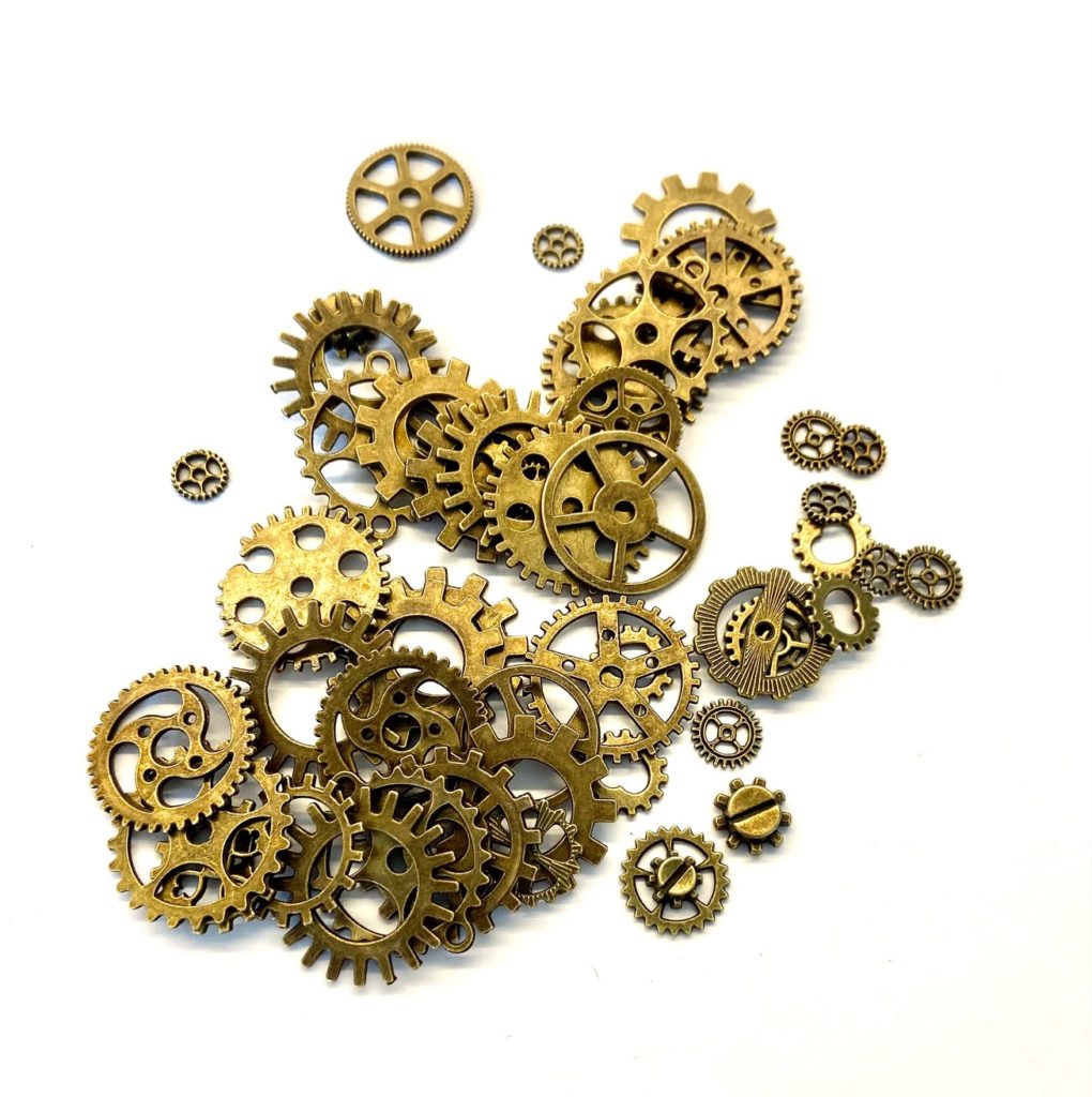 Steampunk Zahnrad-Mix bronze, 100 Stück