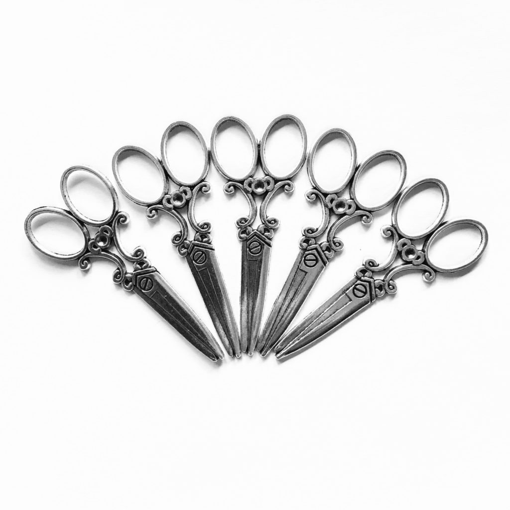 Steampunk Schere silber, 5er Set