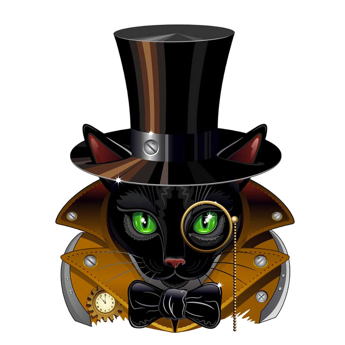 Steampunk Stanzschablone Katze