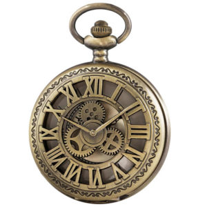 Steampunk Taschenuhr 46 hat Zahnräder auf dem Deckel!